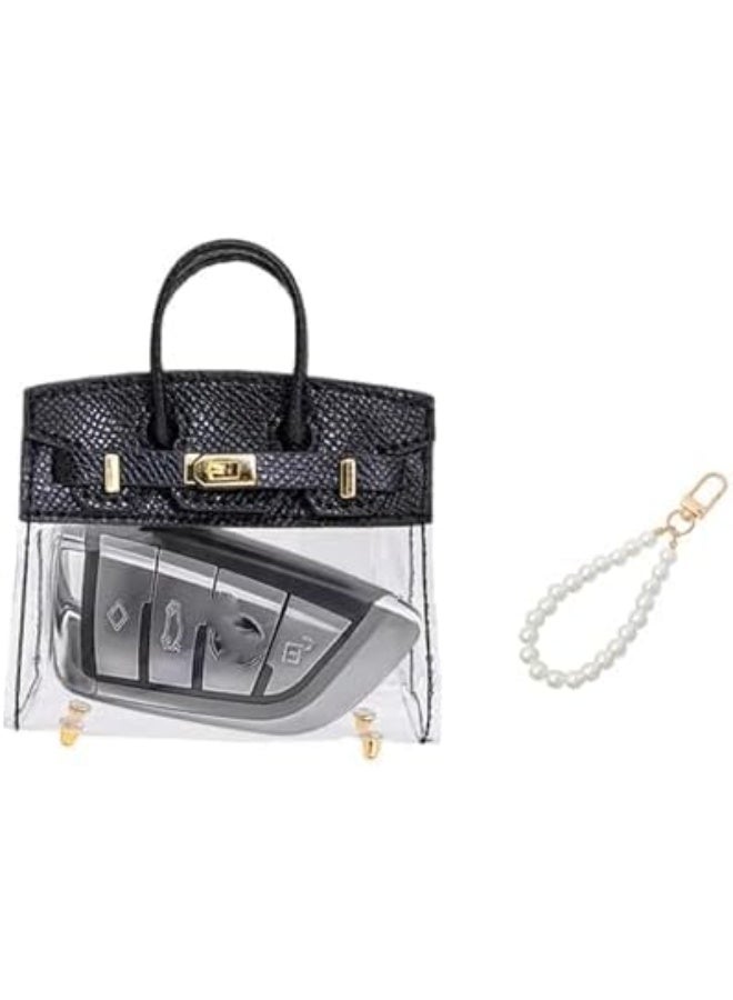 حالة مفتاح السيارة الأنيقة ، (سلسلة اللؤلؤ ، الأسود) - Image 1